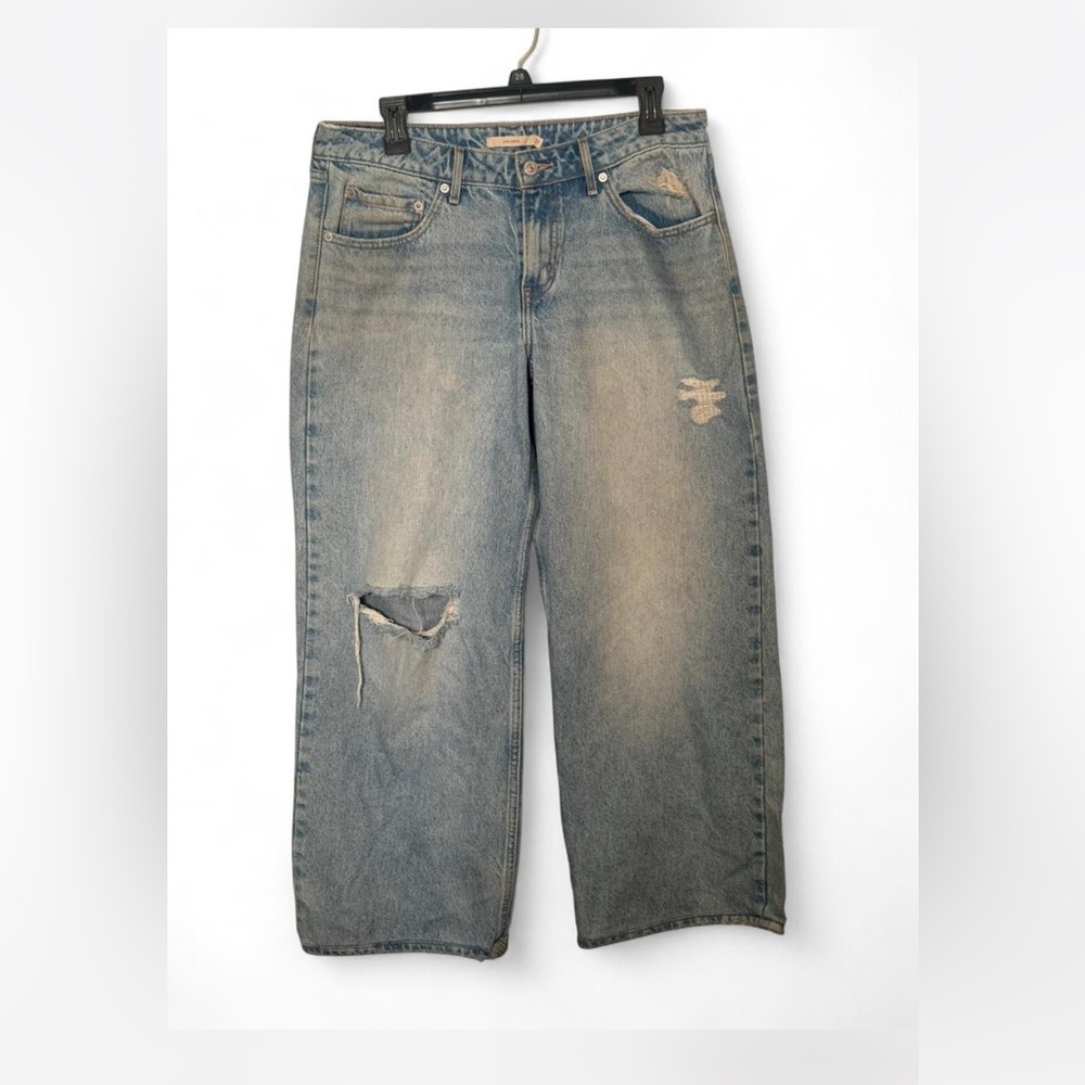 Levi's Distressed Light Blue Wide Leg Jeans